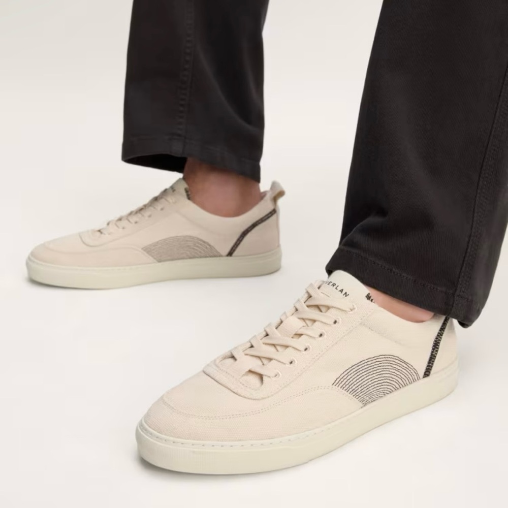 Everlane Natural Canvas Black Tread‎ Bare Sneaker in Size 6